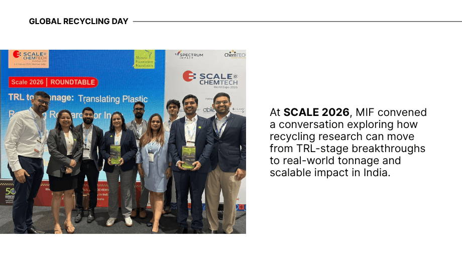 Group of professionals at SCALE 2026 roundtable on advancing recycling research from lab stage to real-world impact.